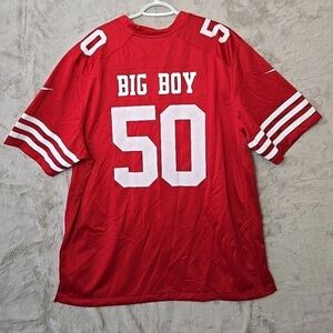 San Francisco 49ers On Field "Big‎ Boy 50" Red Home Jersey Size: XXL